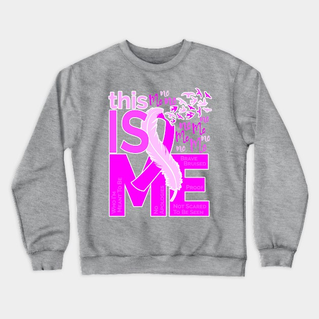 This is Me - Awareness Feather Ribbon - Pink Crewneck Sweatshirt by CuteCoCustom